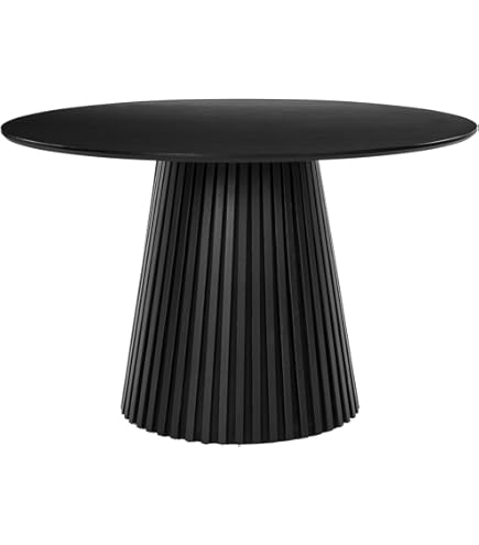 Amazon｜東谷 ラウンドテーブルL ブラック WE-882｜ダイニング